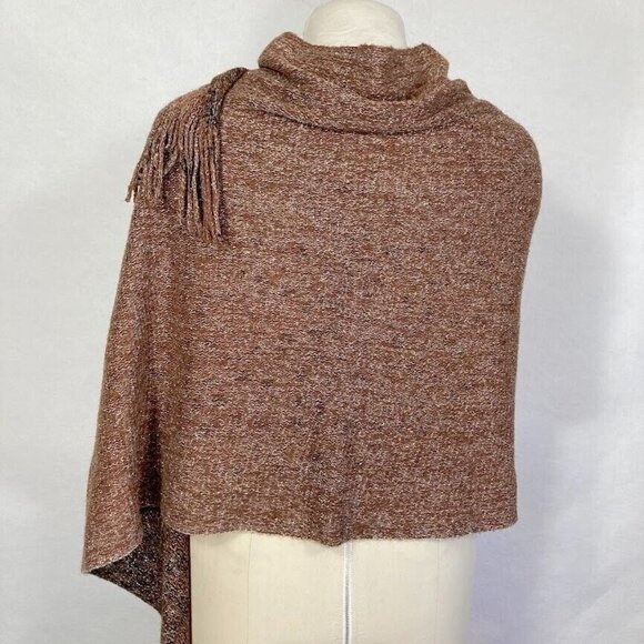 Soft Brown And Silver Metallic Reversible Animal Print Scarf Mob Wife Bold - Picture 2 of 7